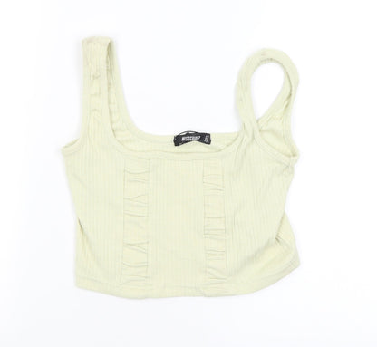 Additional front view of Missguided women’s green camisole blouse, size UK 6