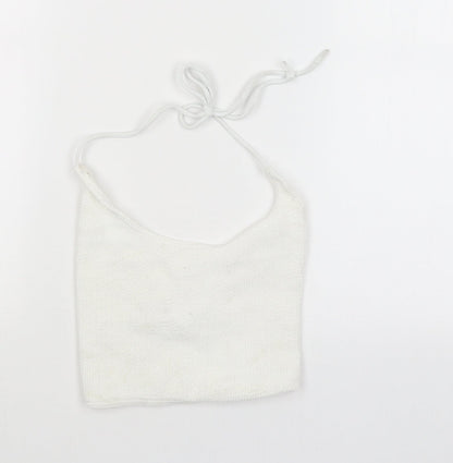 Additional front view of Missguided women’s white camisole tank, size S