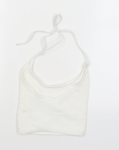Back view of Missguided women’s white camisole tank, size S