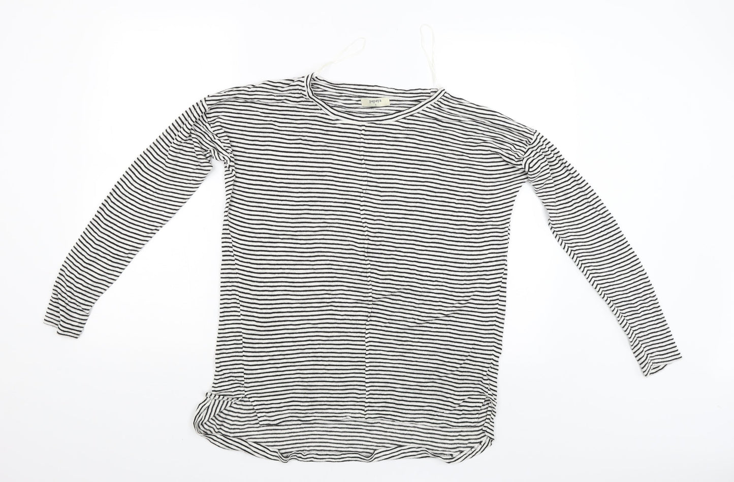 Papaya Womens Black Striped  Basic Blouse Size S