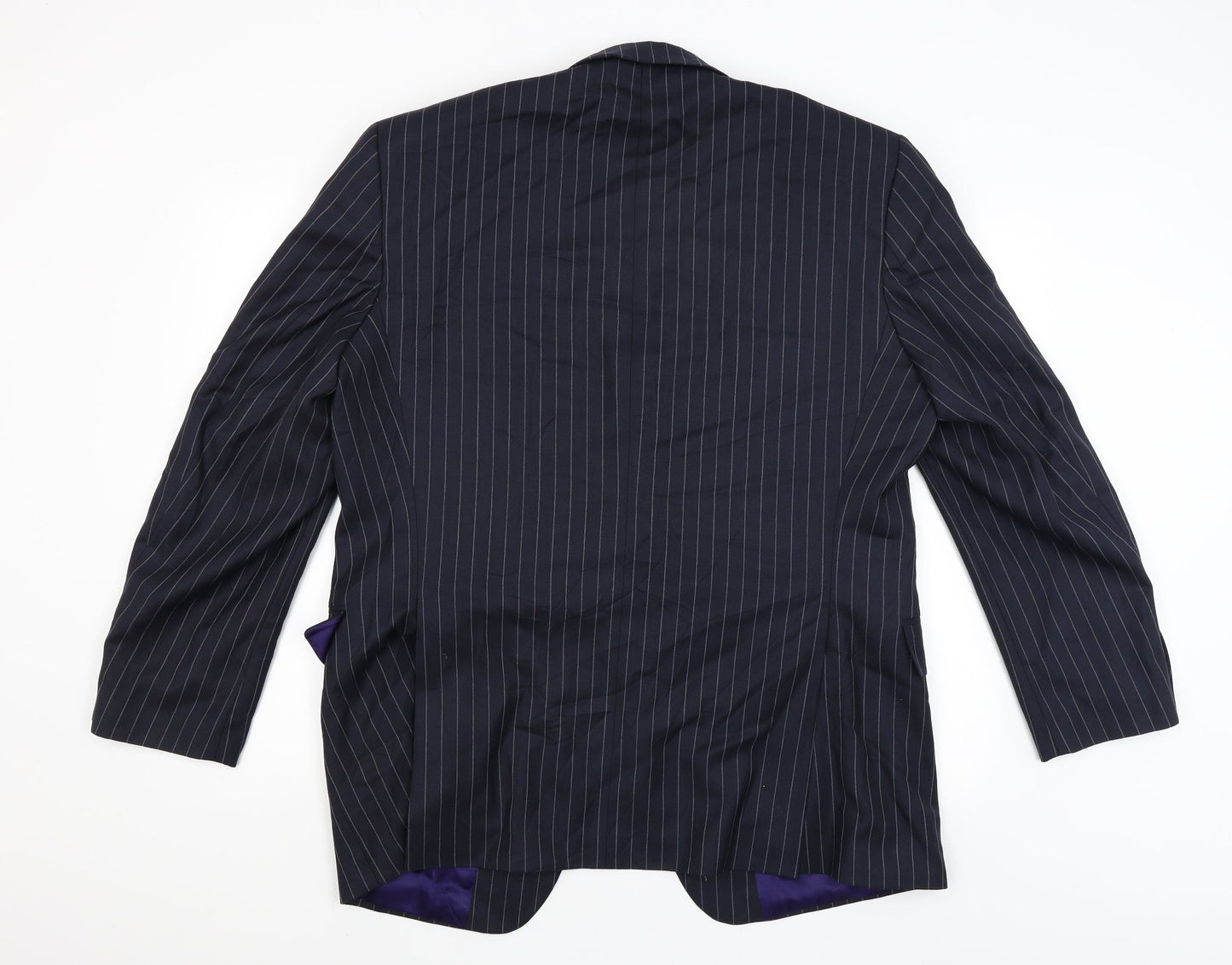 Preworn Mens Black Striped  Jacket Blazer Size 44