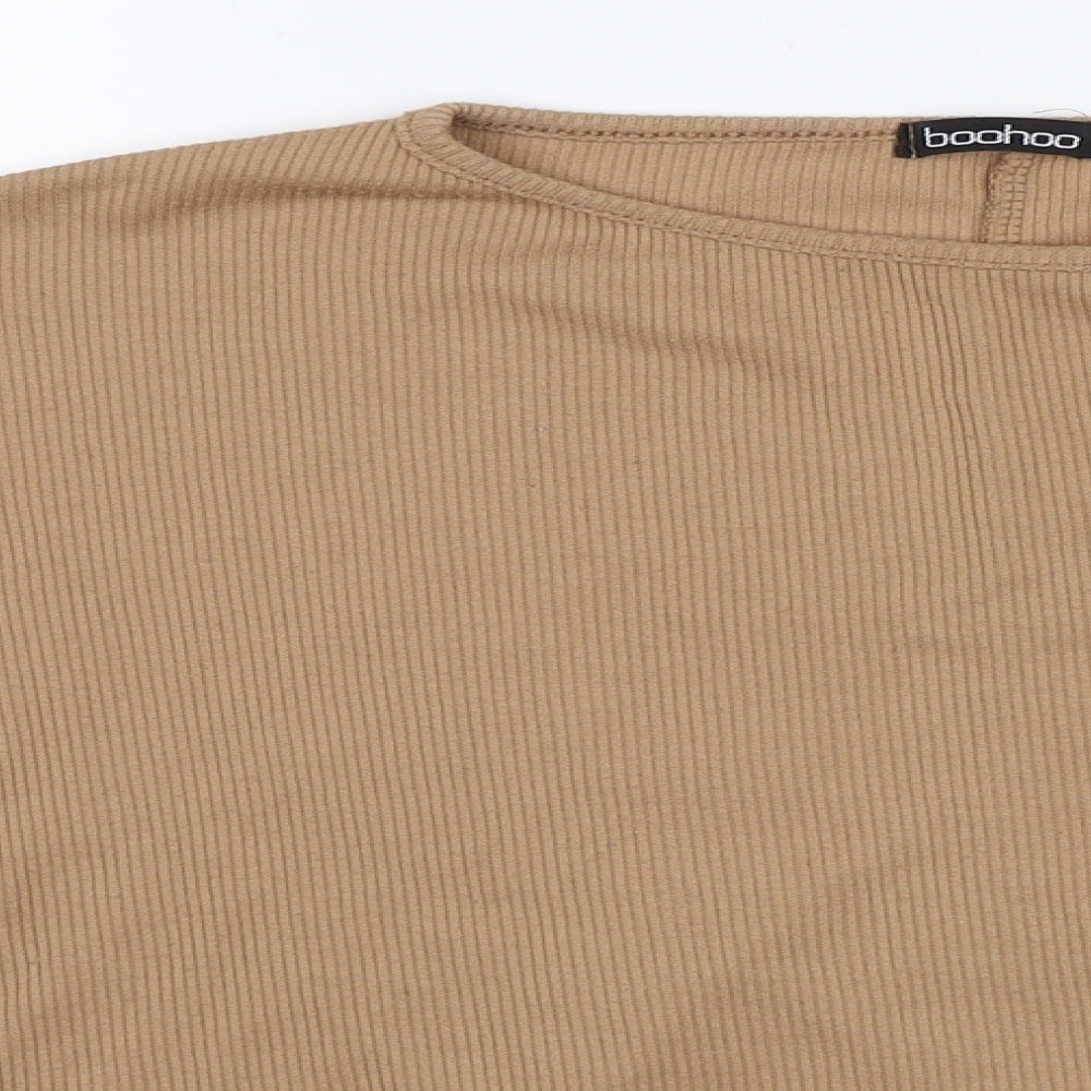 Boohoo Womens Brown   Basic T-Shirt Size 4