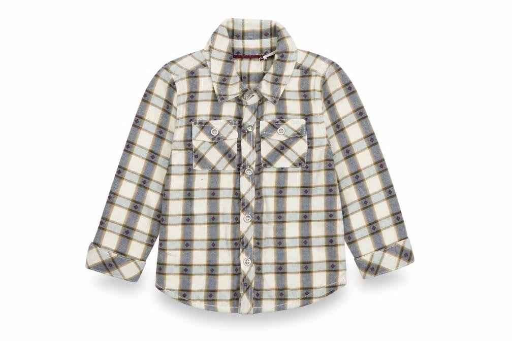 TU Baby White Plaid   Button-Up Size 12-18 Months