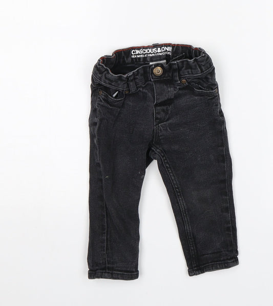 H&M Baby Black  Denim Jogger Jeans Size 9 Months