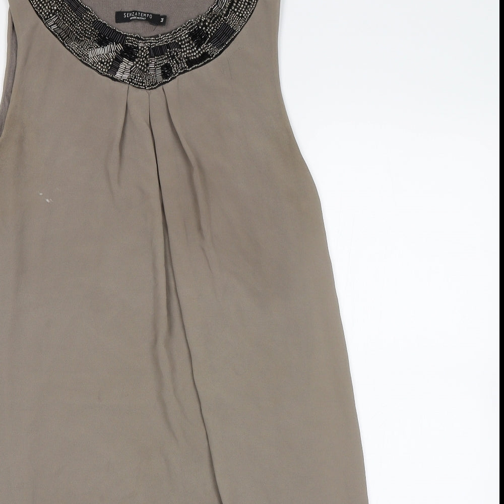Senzatempo Womens Beige   Shift  Size M