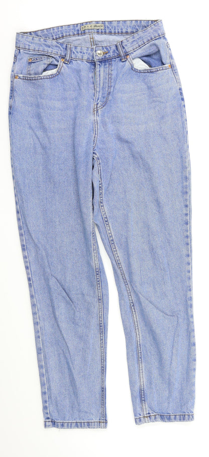 Additional front view of Denim & Co. women’s blue straight jeans, size UK 10, 26-inch leg