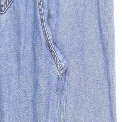 Brand and care label for Denim & Co. women’s blue straight jeans, size UK 10, 26-inch leg