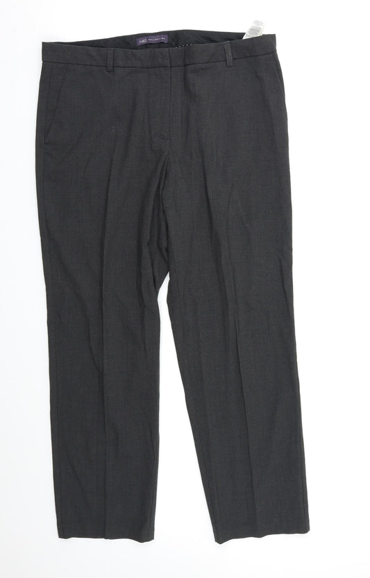M&S Womens Grey   Dress Pants Trousers Size 16 L27 in