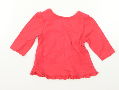 Back view of Preworn girls’ red a-line size newborn