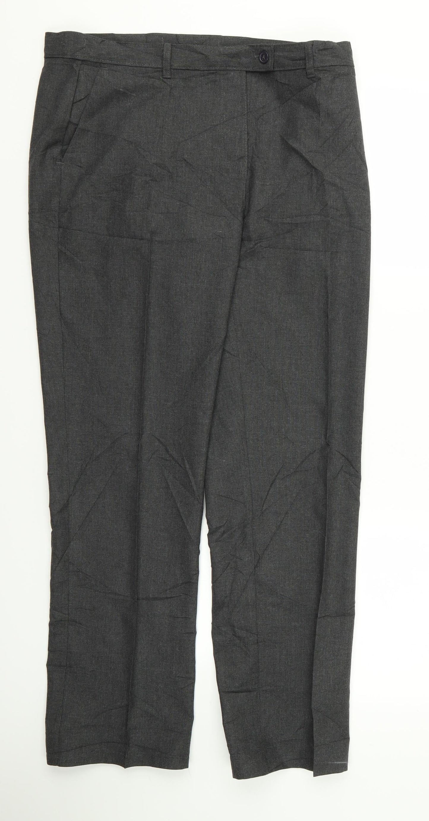 Preworn Womens Grey  Rayon Trousers  Size 34 L28 in