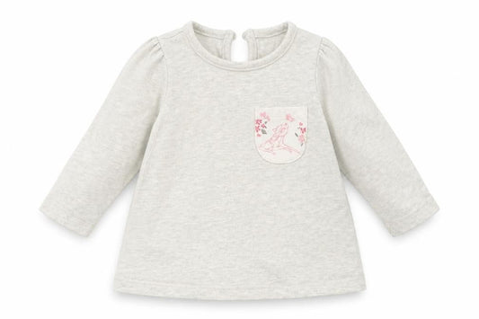 Front view of George girls’ grey rayon basic t-shirt, size 0-3, months