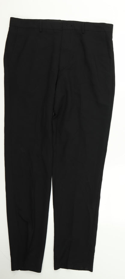 Preworn Womens Black  Rayon Trousers  Size 34 L24 in