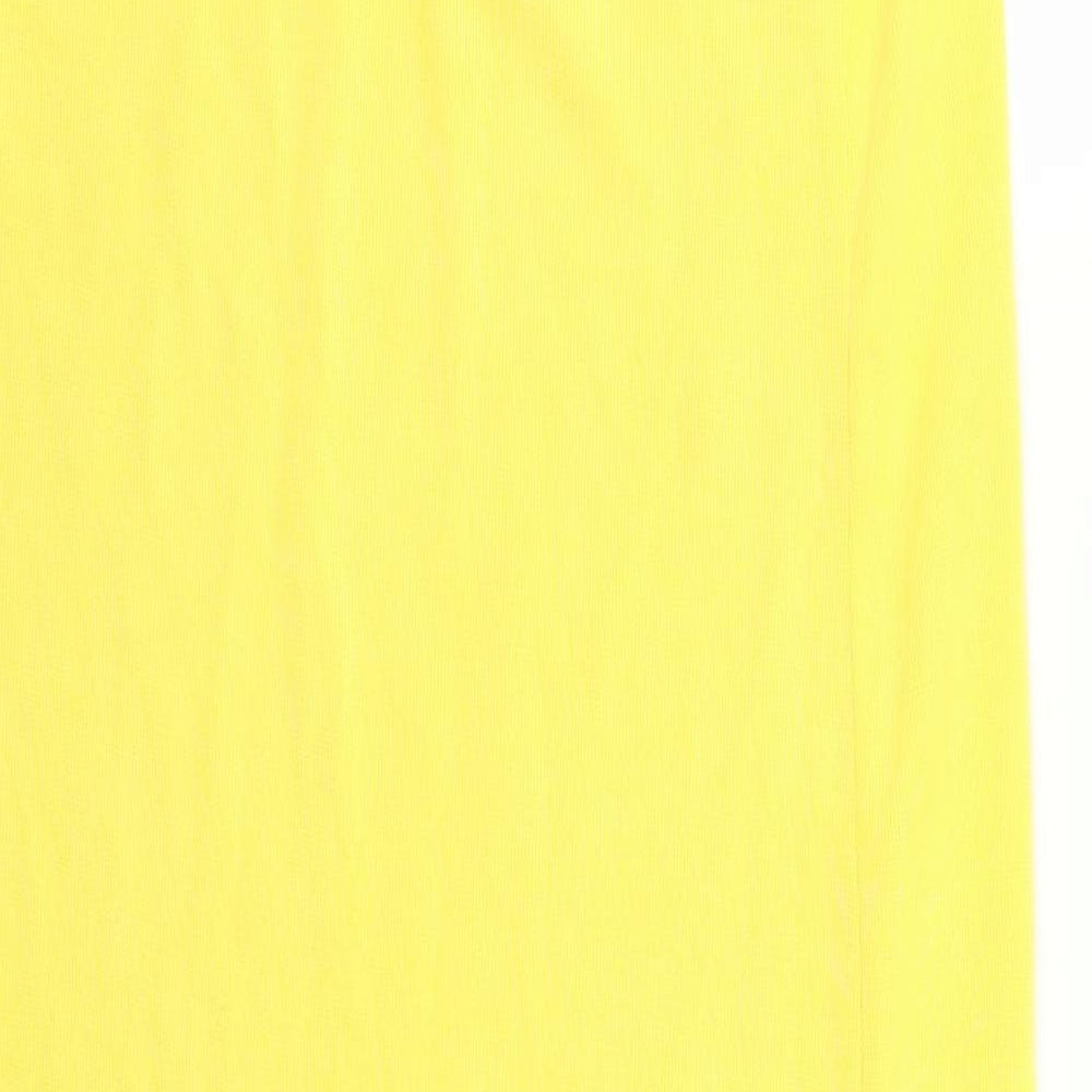 Zara Womens Yellow  Rayon T-Shirt Dress  Size M
