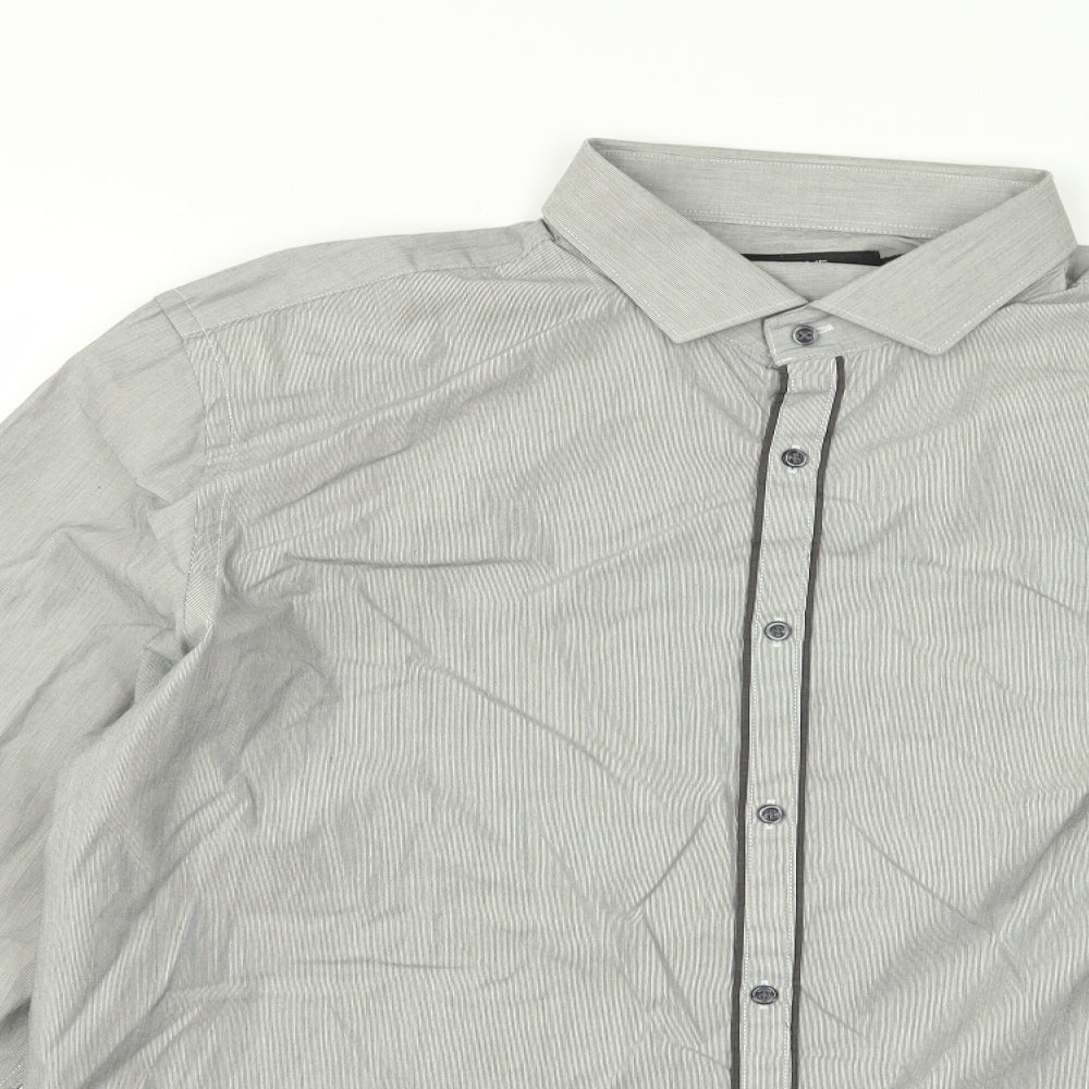 NEXT Mens Grey    Button-Up Size 17