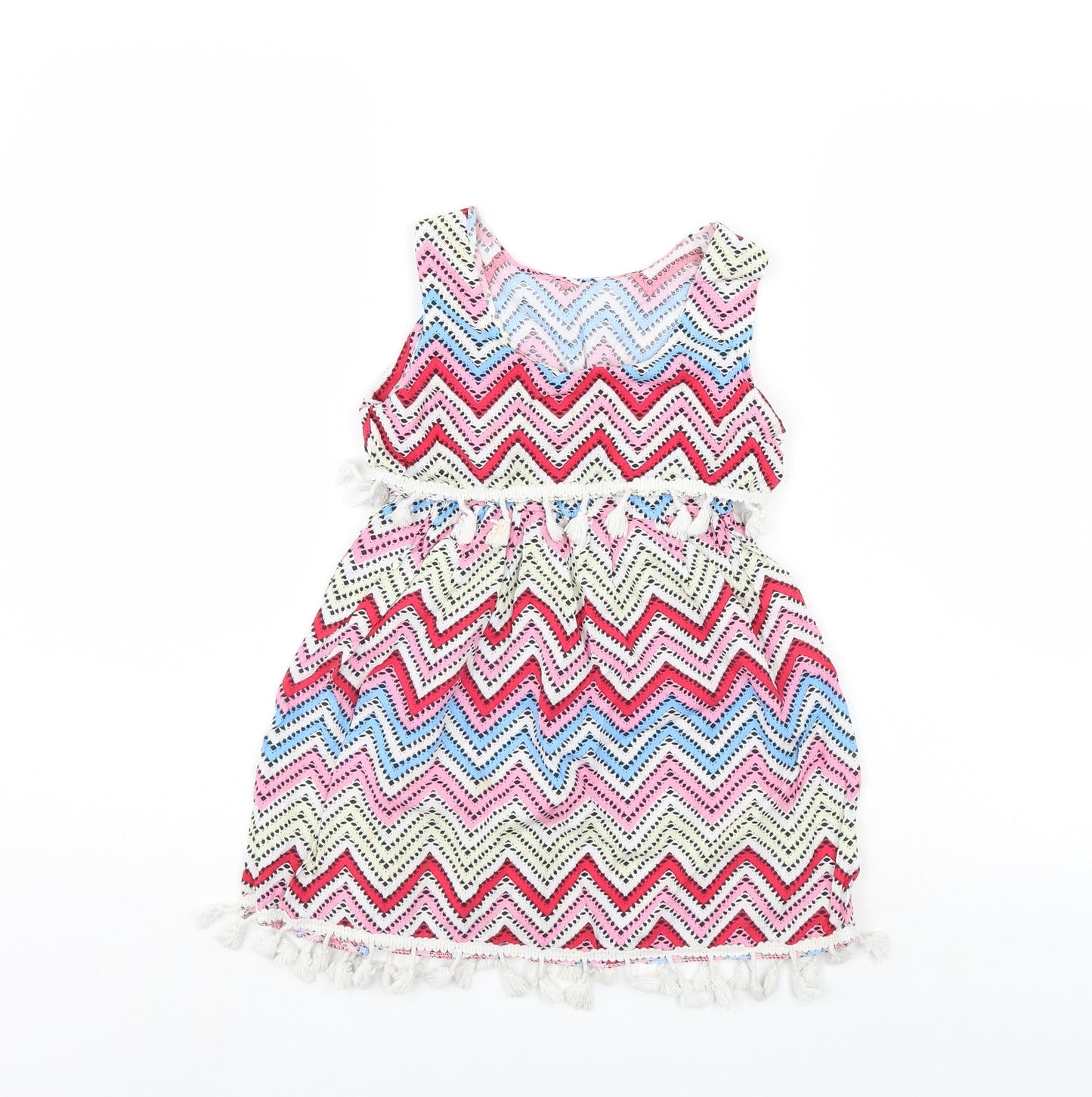 Preworn Girls Multicoloured Striped  A-Line