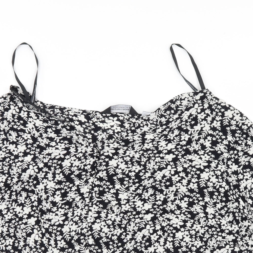 Dorothy Perkins Womens Black Floral  Basic Blouse Size 18
