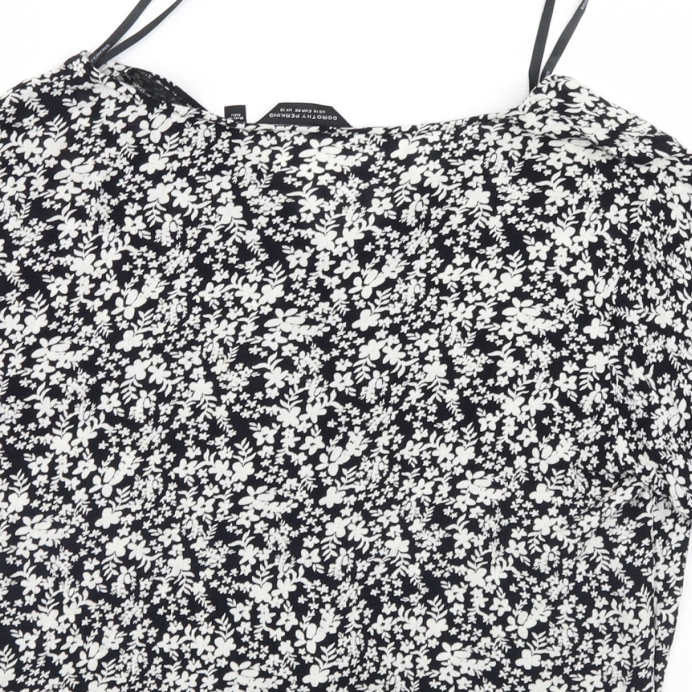Dorothy Perkins Womens Black Floral  Basic Blouse Size 18