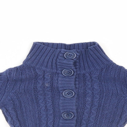 Close-up detail of Replay & son boys’ blue cardigan jumper, size 6-9, months