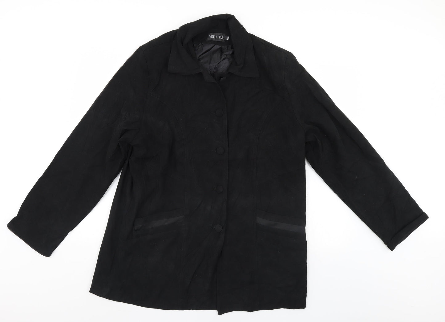 Vetistyle Womens Black   Overcoat Coat Size 16