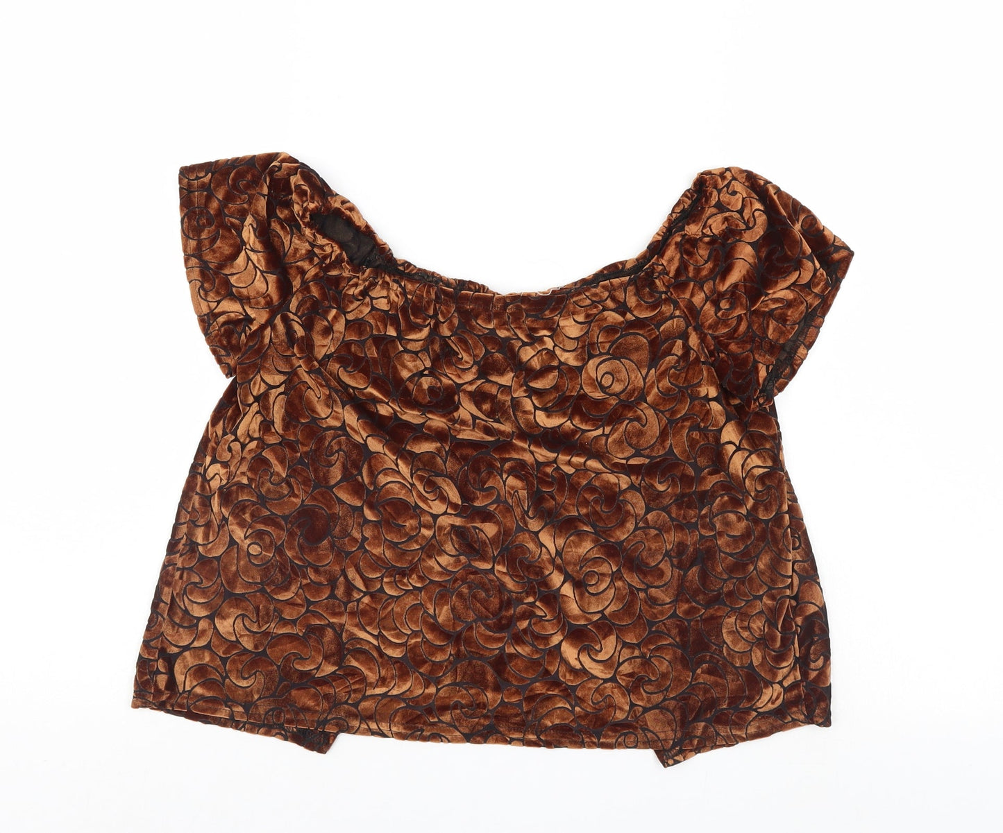 Pins & Needles Womens Brown Geometric  Basic Blouse Size XS