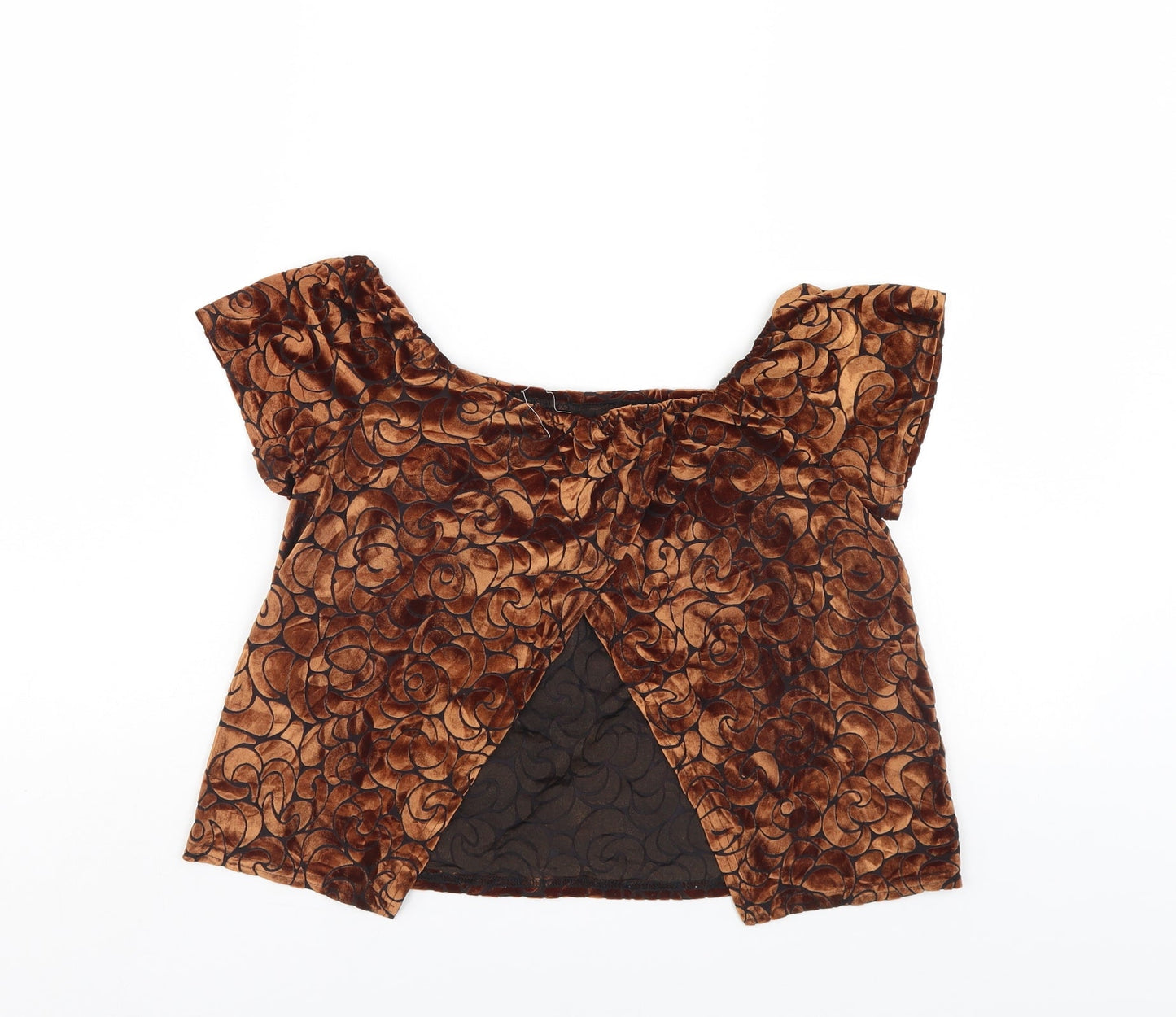 Pins & Needles Womens Brown Geometric  Basic Blouse Size XS