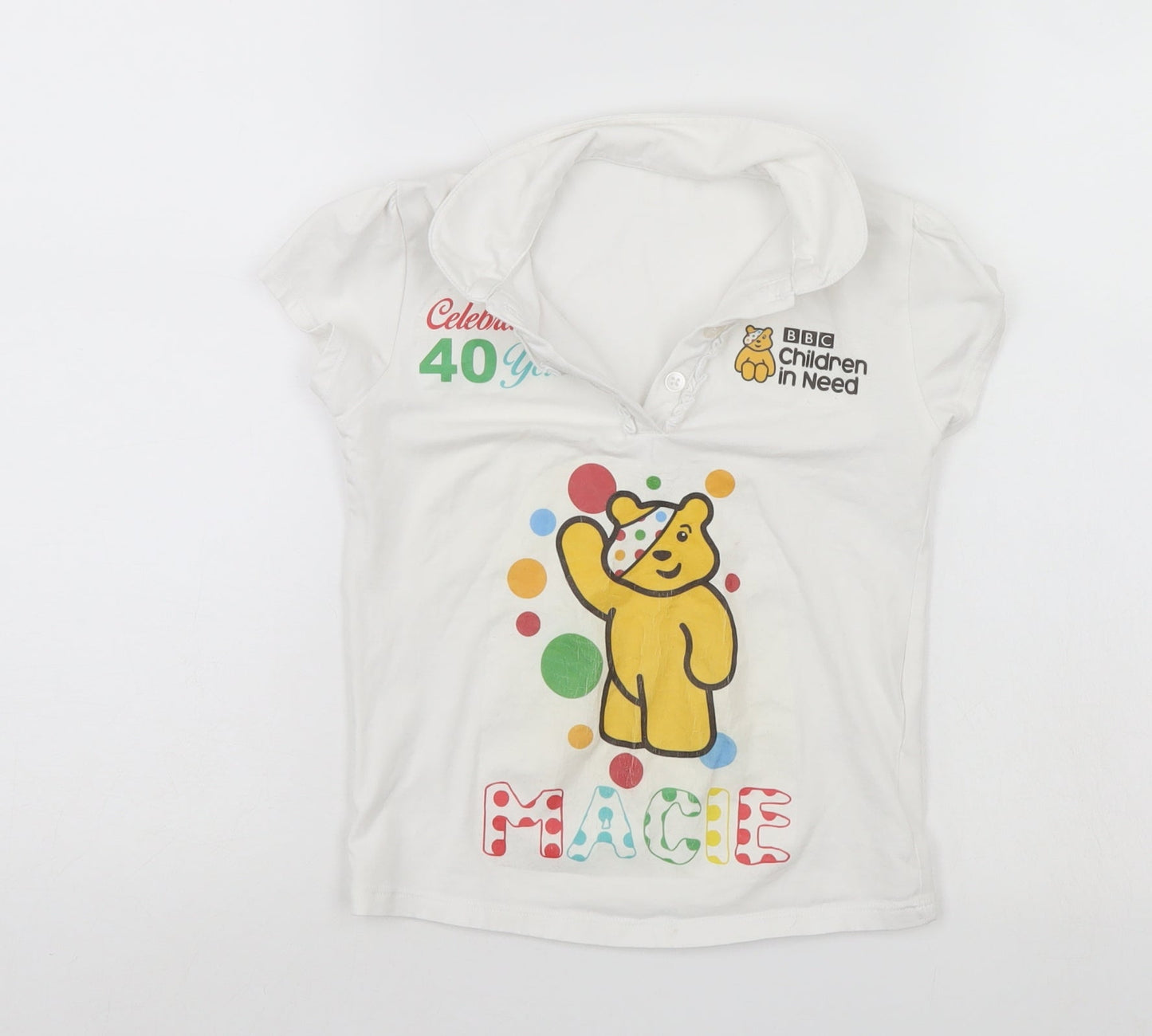 George Girls White   Basic T-Shirt Size 3-4 Years