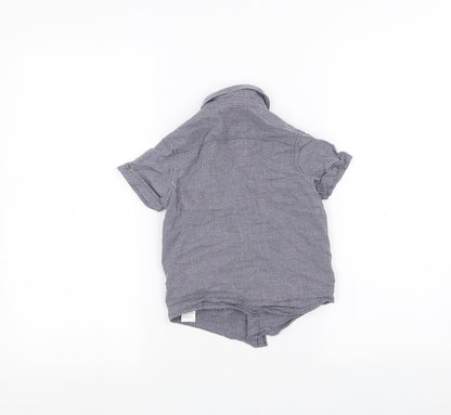 Back view of Autograph boys’ blue basic button-up, size 3-4, years