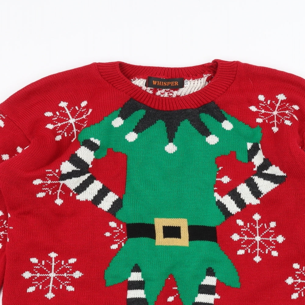 Whisper Mens Red   Pullover Jumper Size M  - chrismas jumper