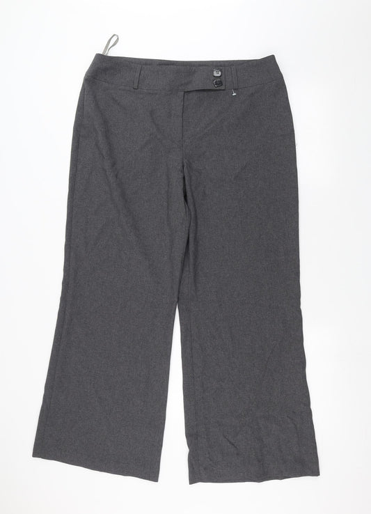La Moda Womens Grey   Trousers  Size 16 L27 in