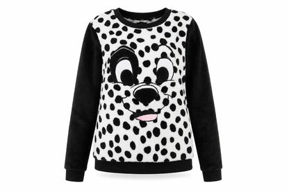 Disney Womens White Polka Dot  Pullover Jumper Size XS