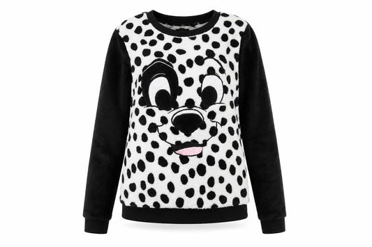 Disney Womens White Polka Dot  Pullover Jumper Size XS