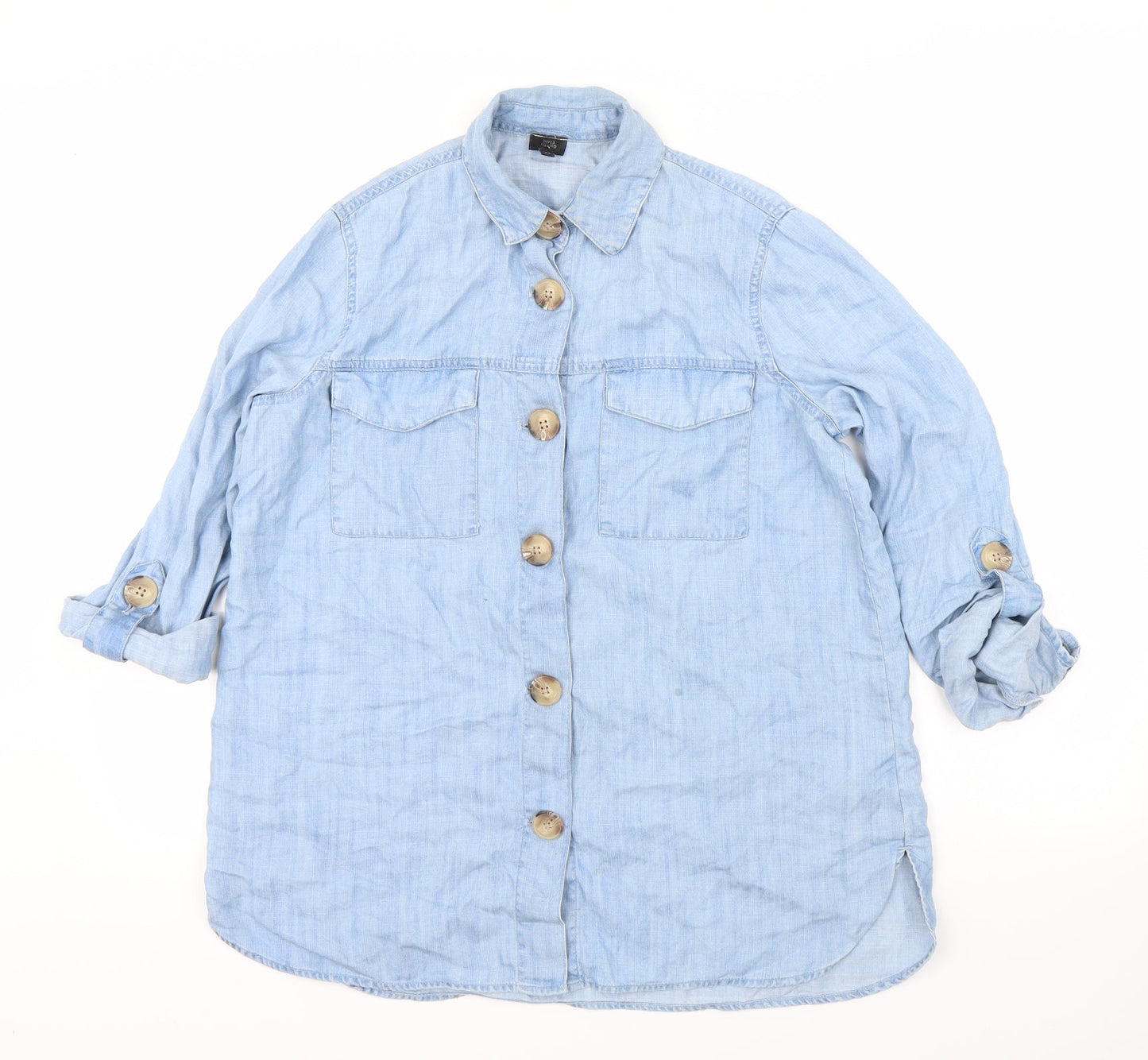 River Island Womens Blue   Basic Button-Up Size XS
