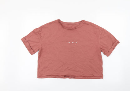 Preloved Primark Womens Pink   Basic T-Shirt Size M  - BE NICE - Front