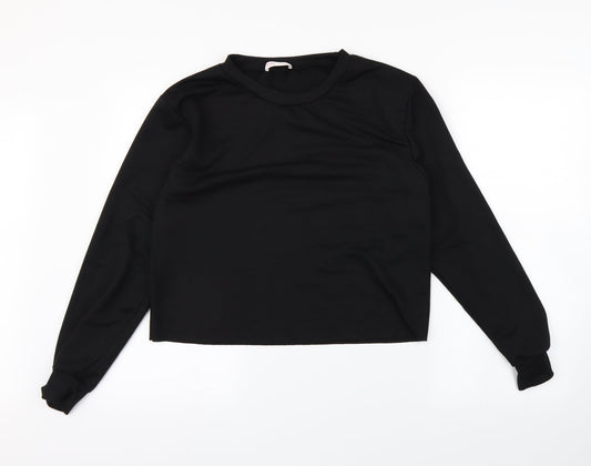 ROMWE Womens Black   Pullover Sweatshirt Size M