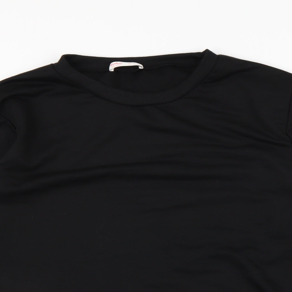 ROMWE Womens Black   Pullover Sweatshirt Size M