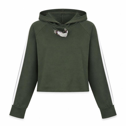 Boohoo Womens Green Striped  Pullover Hoodie Size S  - s/m