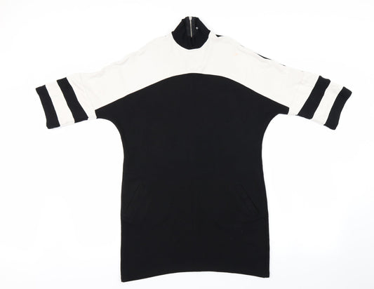Select Womens Black Striped  Basic T-Shirt Size 10