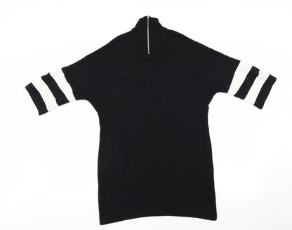 Select Womens Black Striped  Basic T-Shirt Size 10