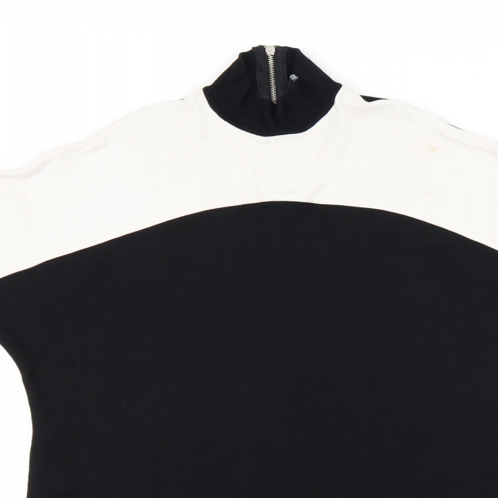 Select Womens Black Striped  Basic T-Shirt Size 10