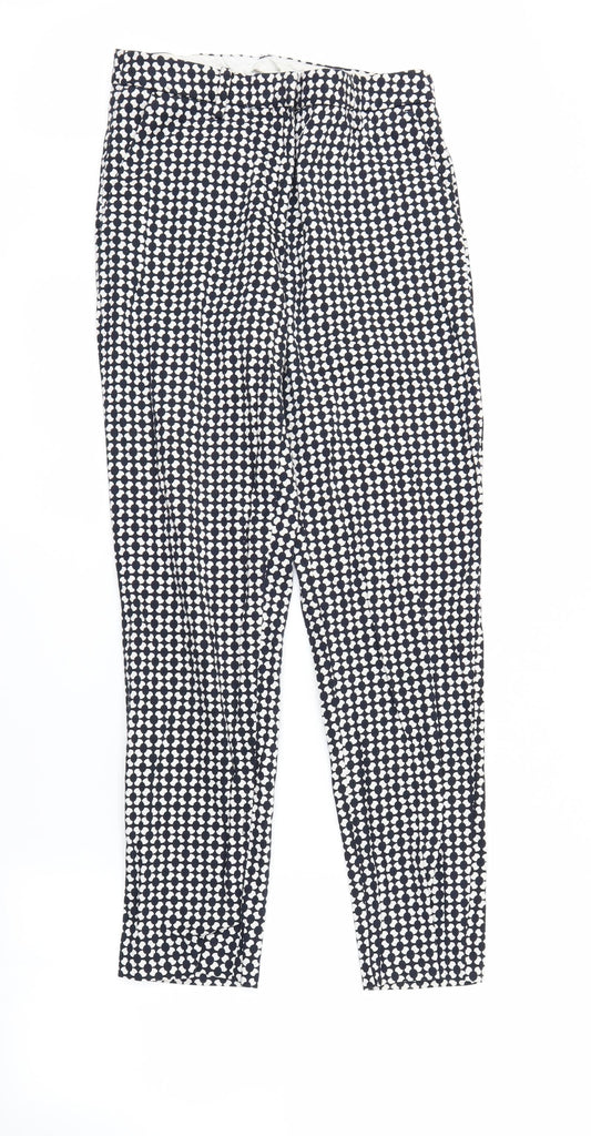 H&M Womens White Polka Dot  Trousers  Size 6 L26 in