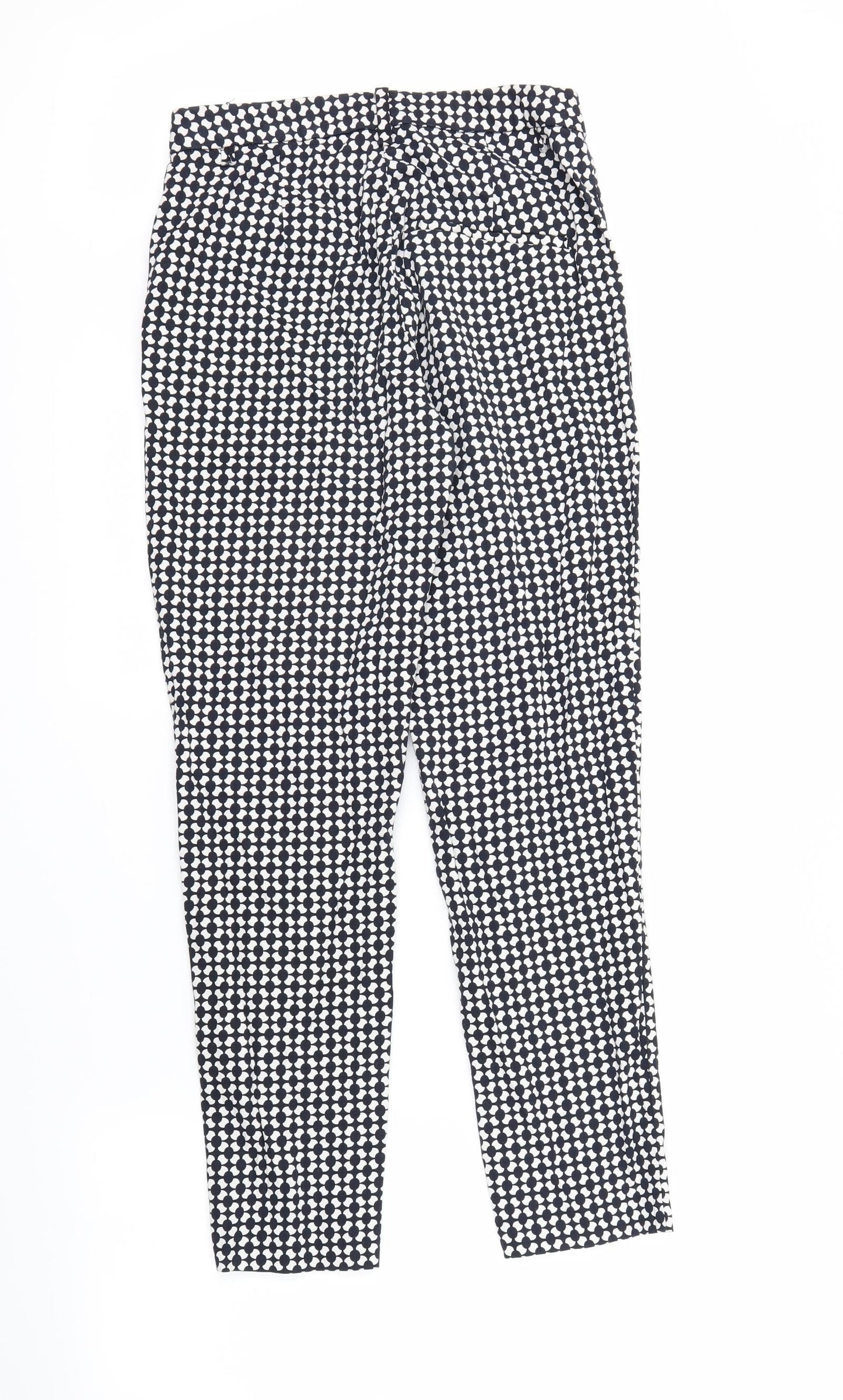 H&M Womens White Polka Dot  Trousers  Size 6 L26 in