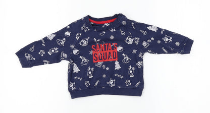 Additional front view of Mothercare Baby Blue jumper, size 12-18, Months