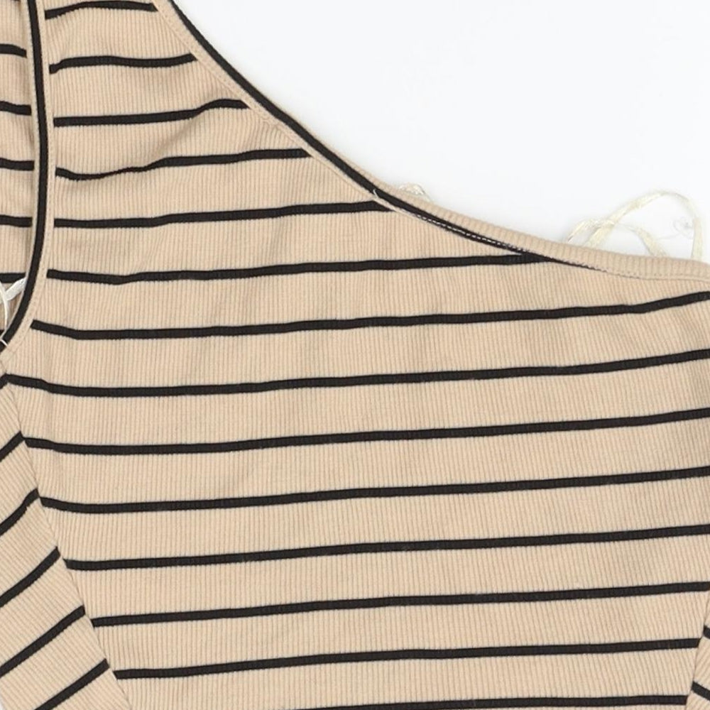 Primark Womens Brown Striped  Cropped Tank Size XS