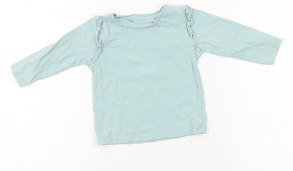 Additional front view of Matalan Baby Blue Basic T-Shirt, size 9-12, Months