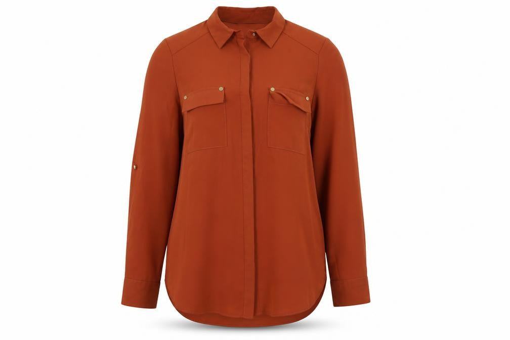 Primark Womens Orange   Basic Button-Up Size 6