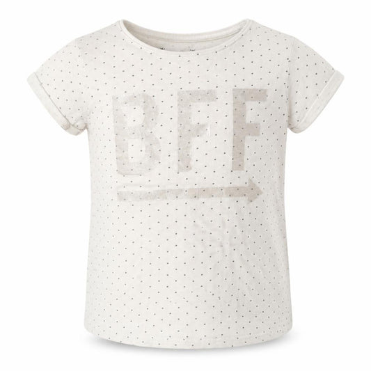 Primark Girls White Polka Dot  Basic T-Shirt Size 8-9 Years  - BFF