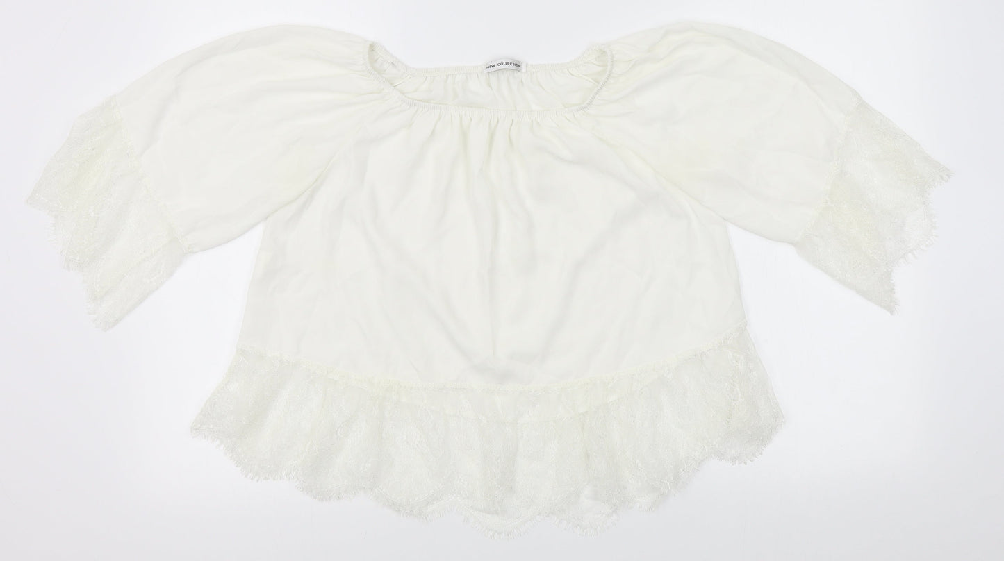 New collection Womens White   Basic Blouse Size L