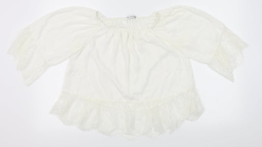 New collection Womens White   Basic Blouse Size L
