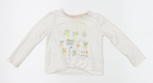 TU Girls White   Basic T-Shirt Size 2-3 Years  - gardening