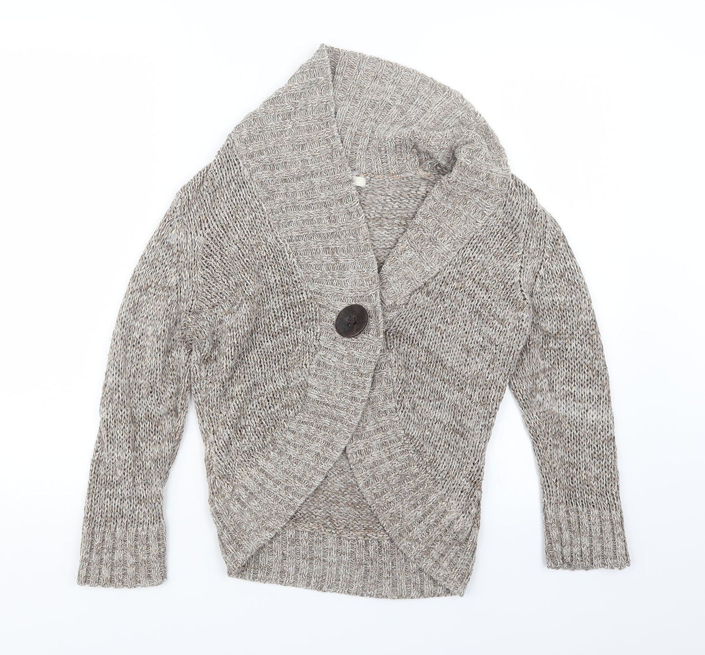 Marks and Spencer Womens Beige  Knit Cardigan Jumper Size 12